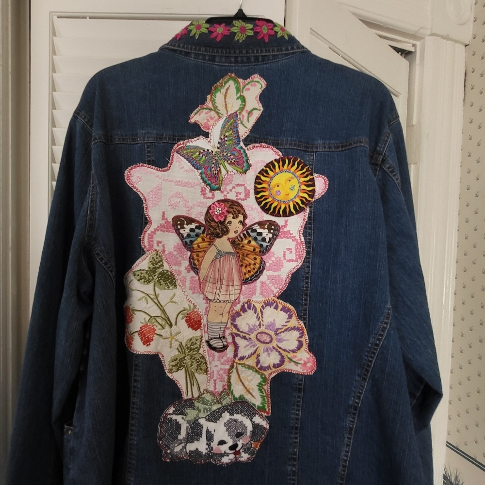 Upcycled Denim Spring Collage Jacket